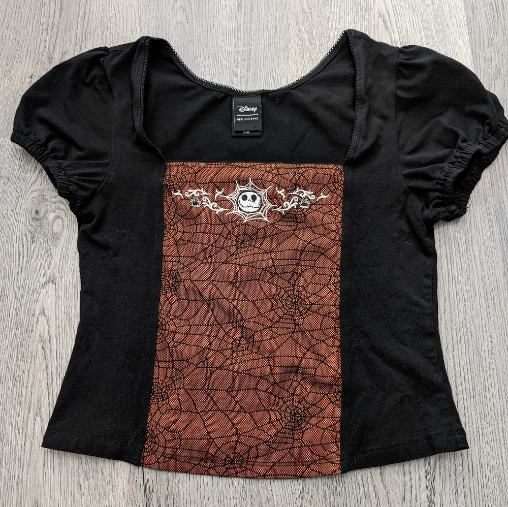 Her Universe Nightmare Before Christmas Jack Spiderweb Top S